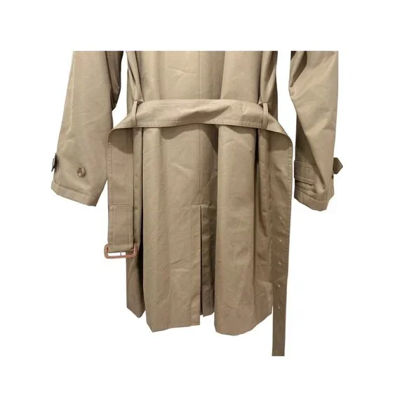 Sanyo Heavy Cotton Trench Coat Womens XS Brown Made in Japan Old Money Luxury - Picture 12 of 16